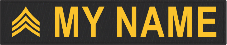 Name tapes with rank symbols - click for more information