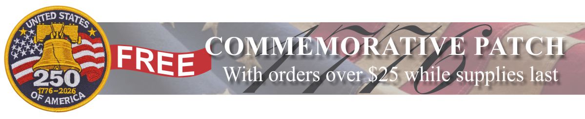 Free USA semiquincentennial collector's patch with orders over $25 - while supplies last!