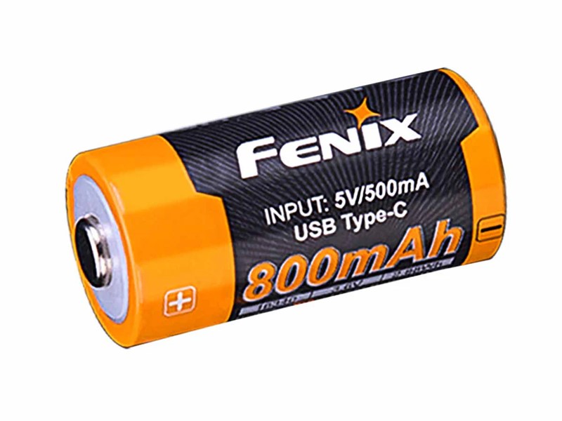 Fenix ARB-L16-800UP 16340 Rechargeable Battery with Built-In USB - Click for larger image Fenix ARB-L16-800UP 16340 Rechargeable Battery with Built-In USB