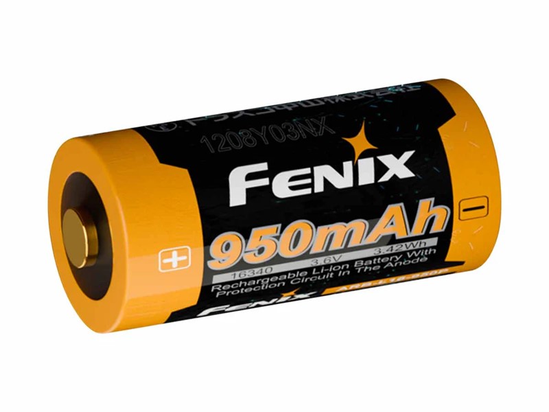 Fenix ARB-L16-950P 16340 Rechargeable Battery - Click for larger image Fenix ARB-L16-950P 16340 Rechargeable Battery