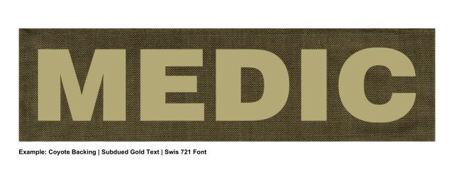 Stock ID Patch - MEDIC - 11x3 - Hook Base - Click for larger image Stock ID Patch - MEDIC - 11x3 - Hook Base