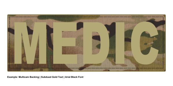 Stock ID Patch - MEDIC - 11x4 - Hook Base - Click for larger image Stock ID Patch - MEDIC - 11x4 - Hook Base
