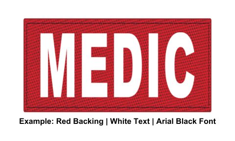 Stock ID Patch - MEDIC - 4x2 - Hook Base - Click for larger image Stock ID Patch - MEDIC - 4x2 - Hook Base