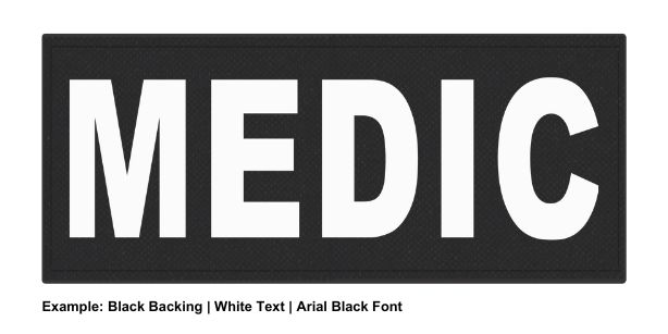 Stock ID Patch - MEDIC - 7x3 - Hook Base - Click for larger image Stock ID Patch - MEDIC - 7x3 - Hook Base