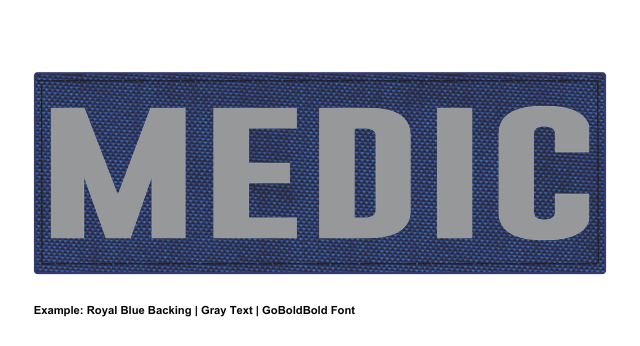 Stock ID Patch - MEDIC - 8.5x3 - Hook Base - Click for larger image Stock ID Patch - MEDIC - 8.5x3 - Hook Base