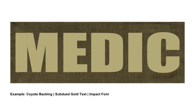 Stock ID Patch - MEDIC - 8.5x3 - Hook Base - Click for larger image Stock ID Patch - MEDIC - 8.5x3 - Hook Base