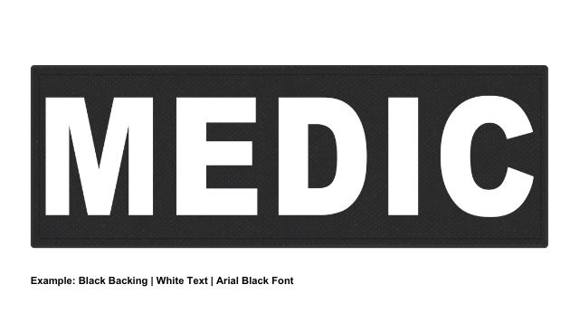 Stock ID Patch - MEDIC - 8.5x3 - Hook Base - Click for larger image Stock ID Patch - MEDIC - 8.5x3 - Hook Base