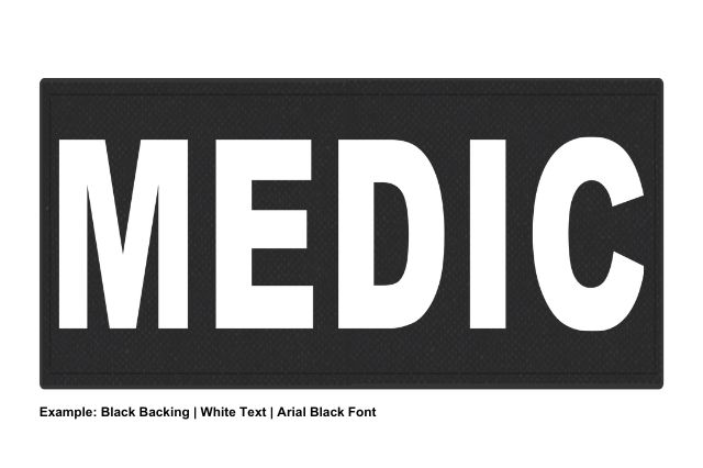 Stock ID Patch - MEDIC - 8x4 - Hook Base - Click for larger image Stock ID Patch - MEDIC - 8x4 - Hook Base