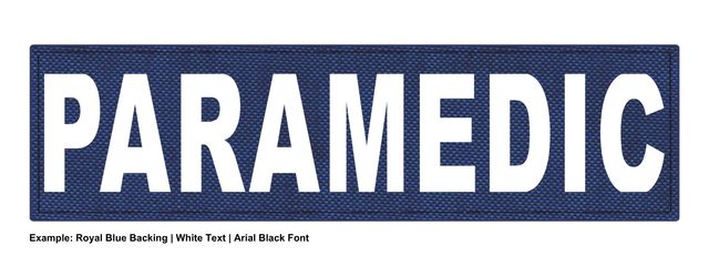Stock ID Patch - PARAMEDIC - 11x3 - Hook Base - Click for larger image Stock ID Patch - PARAMEDIC - 11x3 - Hook Base