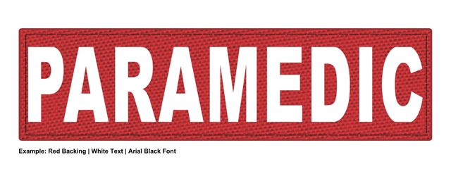 Stock ID Patch - PARAMEDIC - 11x3 - Hook Base - Click for larger image Stock ID Patch - PARAMEDIC - 11x3 - Hook Base