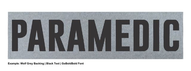 Stock ID Patch - PARAMEDIC - 11x3 - Hook Base - Click for larger image Stock ID Patch - PARAMEDIC - 11x3 - Hook Base
