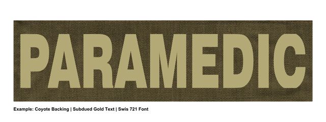 Stock ID Patch - PARAMEDIC - 11x3 - Hook Base - Click for larger image Stock ID Patch - PARAMEDIC - 11x3 - Hook Base