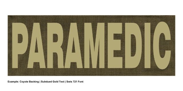 Stock ID Patch - PARAMEDIC - 11x4 - Hook Base - Click for larger image Stock ID Patch - PARAMEDIC - 11x4 - Hook Base