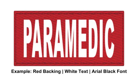 Stock ID Patch - PARAMEDIC - 4x2 - Hook Base - Click for larger image Stock ID Patch - PARAMEDIC - 4x2 - Hook Base