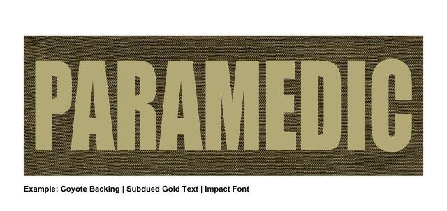 Stock ID Patch - PARAMEDIC - 8.5x3 - Hook Base - Click for larger image Stock ID Patch - PARAMEDIC - 8.5x3 - Hook Base