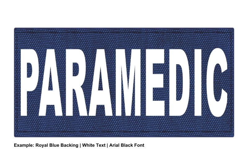 Stock ID Patch - PARAMEDIC - 8x4 - Hook Base - Click for larger image Stock ID Patch - PARAMEDIC - 8x4 - Hook Base