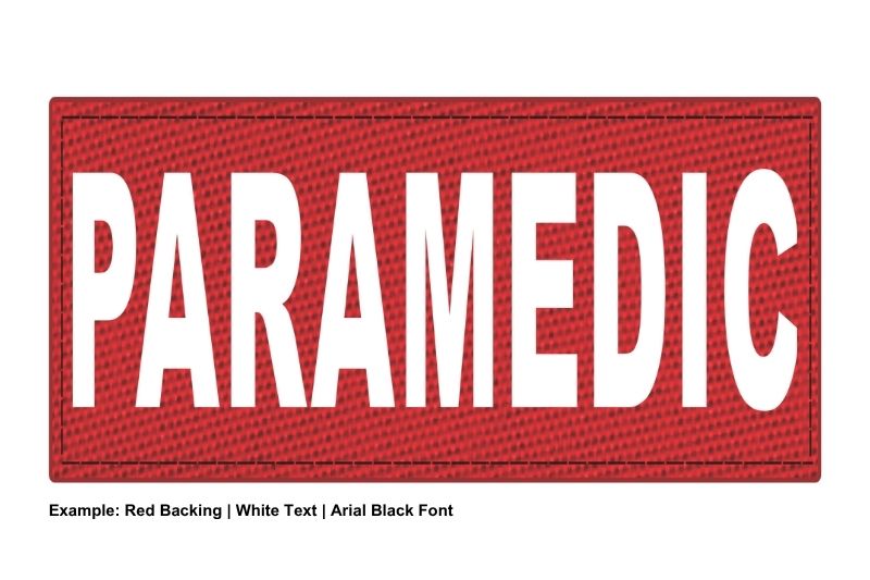 Stock ID Patch - PARAMEDIC - 8x4 - Hook Base - Click for larger image Stock ID Patch - PARAMEDIC - 8x4 - Hook Base
