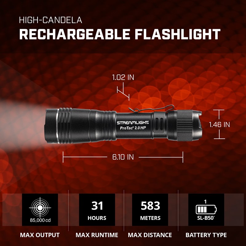 Streamlight ProTac 2.0 HP USB Flashlight - Click for larger image Streamlight ProTac 2.0 HP USB Flashlight