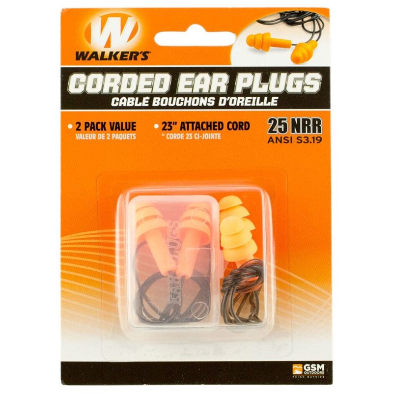 Walker's Corded Foam Ear Plugs - Click for larger image Walker's Corded Foam Ear Plugs