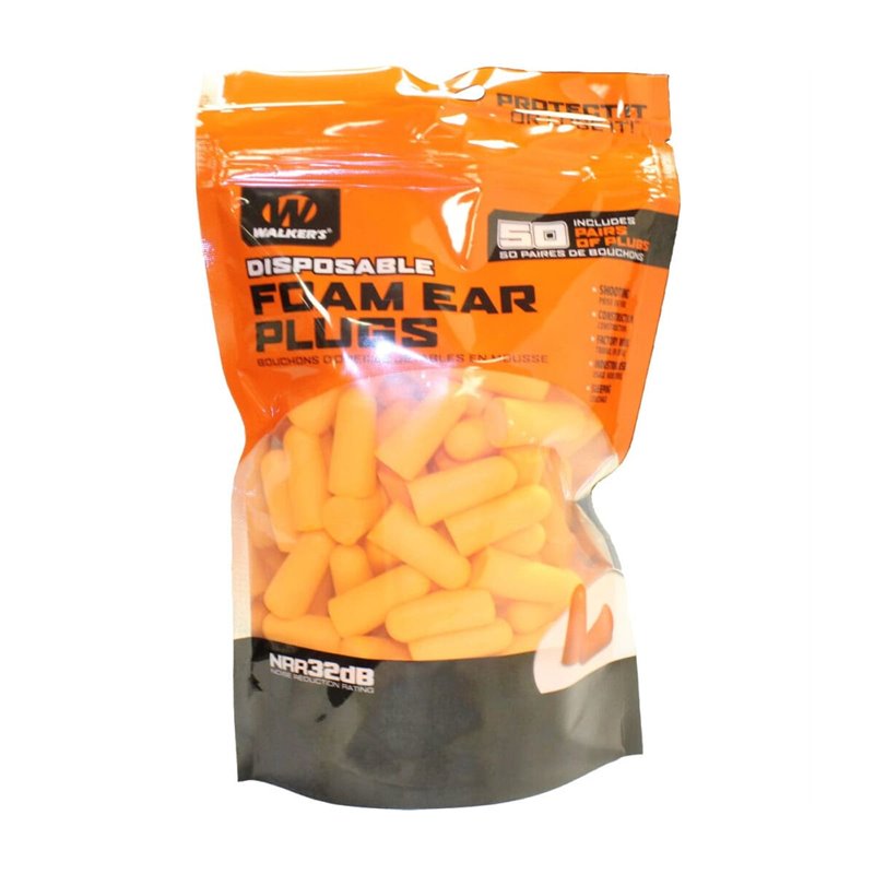 Walker's Foam Ear Plugs - 50 Pair Bag - Click for larger image Walker's Foam Ear Plugs - 50 Pair Bag