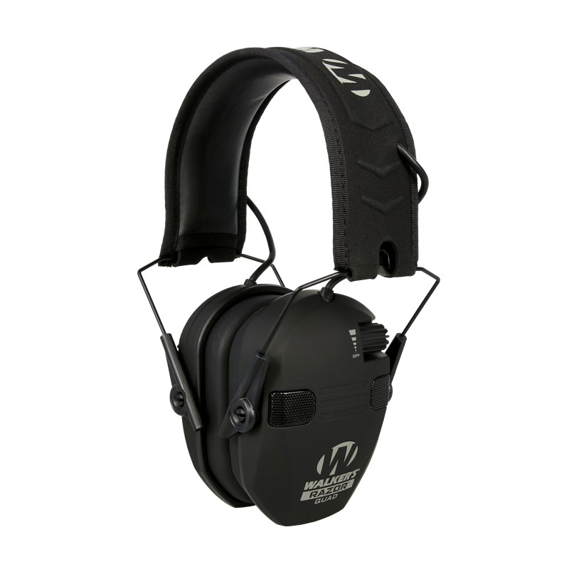 Walker's Razor Electronic Quad Ear Muffs - Black - Click for larger image Walker's Razor Electronic Quad Ear Muffs - Black
