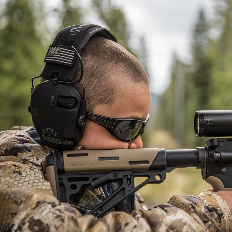 Walker's Razor Patriot Ear Muffs - Black - Click for larger image Walker's Razor Patriot Ear Muffs - Black