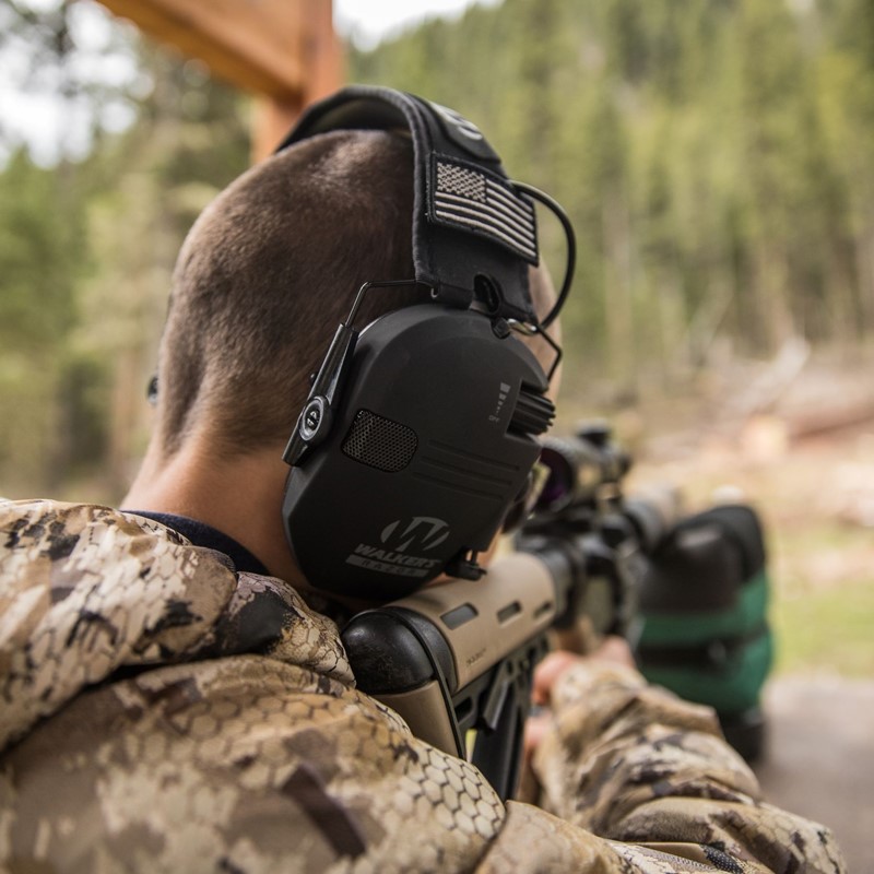 Walker's Razor Patriot Ear Muffs - Black - Click for larger image Walker's Razor Patriot Ear Muffs - Black